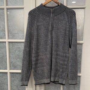 Tommy Bahama Charcoal quarter Zip-Up pullover Sweater SZ XL